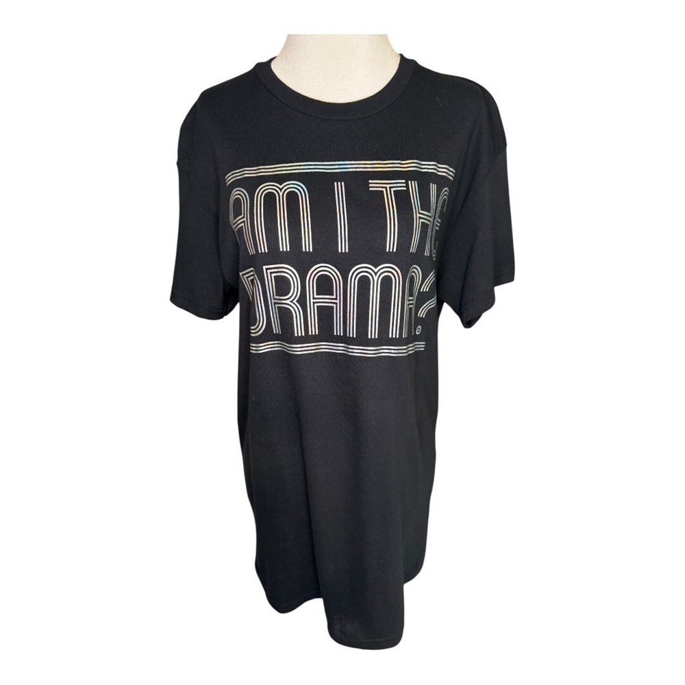 Buzz Am I The Drama Black Graphic Print Short Sleeve T-Shirt XX-Large‎